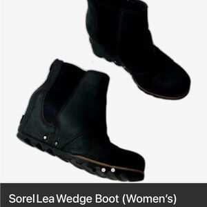 Sorrel Lea Black Wedge Ankle Boots
